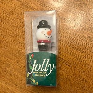 NWT Jolly‎ wine bottle stopper Snowman NWT